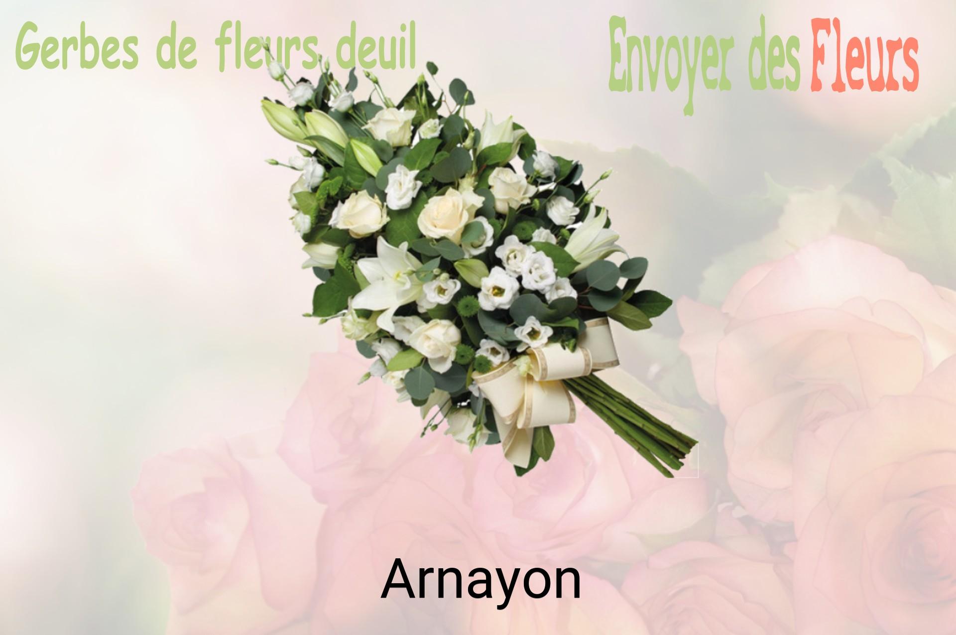 Gerbe de fleurs de deuil livrée à Arnayon